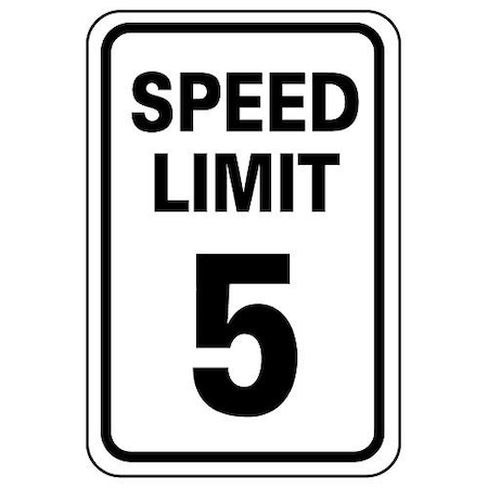 National Marker Co Speed Limit 5, Aluminum Sign, .063mm Thick TM17H